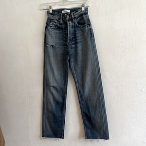 Authentic Moussy  Women's Fargo SZ 23 High Rise Jeans Cropped Straight Leg Japan